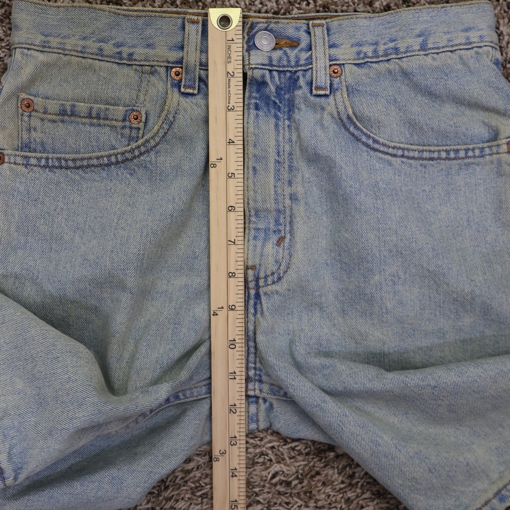 Vintage 2000 Levis 505 Regular Fit Denim Shorts Size 31 Light Wash Distressed - Picture 13 of 16